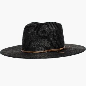 Goorin Bros Black Straw Hat with Brown Band